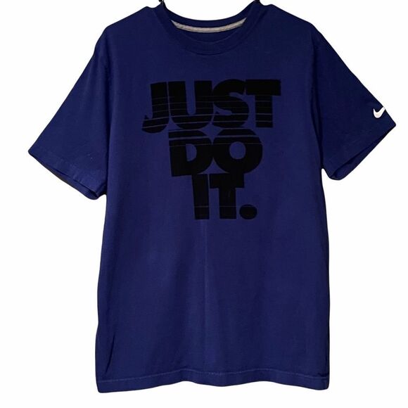 Nike Blue T-Shirt Size Large Just Do it Men’s - Picture 2 of 11